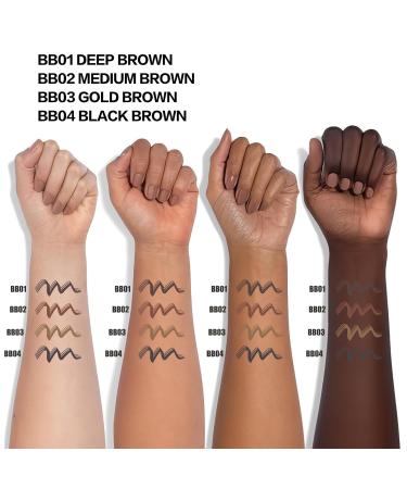 FOCALLURE FLUFFMAX Tinted Eyebrow Pen - Long-Lasting Smudge-Proof Microblading with Micro-Fork Tip in Medium Brown BB02 for Natural Brows - International Shipping Available - Buy Online on GoSupps.com