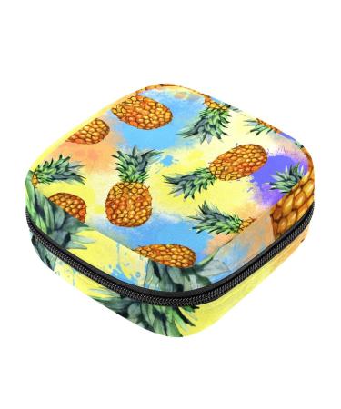 Menstruation pad bag with zipper women's napkin bag tampons collecting bags for women and girls (pineapple batic coloring) Color 8