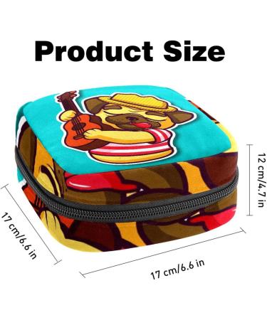 Dog Pug Zipper Napkin Case - Portable Storage Bag for Women & Teen Girls - Buy Online on GoSupps.com