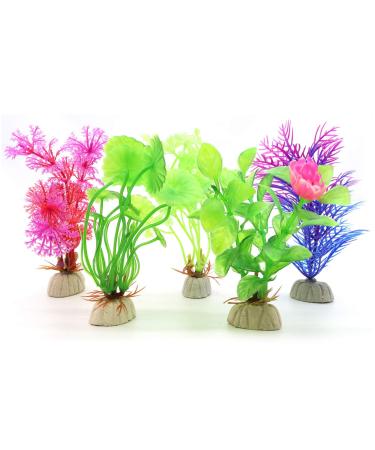 Mhymx aquarium plants decoration 5 pieces of plastic Artificial aquatic plants Small Colorful plastic plants Aquarium Decoration for aquariums and reptile terrarium - Buy Online on GoSupps.com