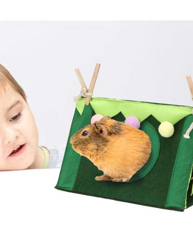 VERTUPET Guinea Pig Hideaway Bed House - Small Animal Hideout Toy for Rabbits, Chinchillas, Hamsters - Sturdy Cage Accessory - Green (Medium) - Buy Online on GoSupps.com