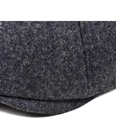 VOBOOM Men's Wool Blend Newsboy Cap - Grey Herringbone Cabbie Flat Cap - Buy Online on GoSupps.com