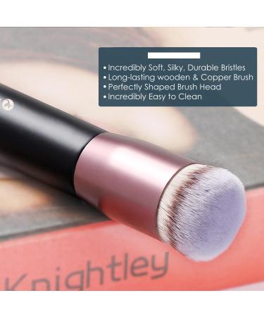 Premium Kabuki Round Top Foundation Brush for Liquid, Cream, Powder Blush - Black B - Buy Online on GoSupps.com