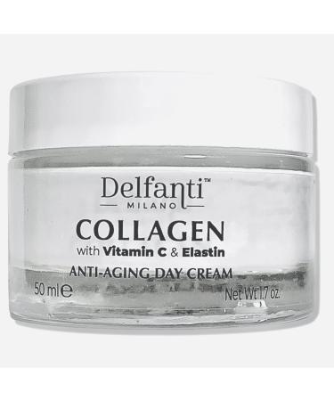 Delfanti-Milano COLLAGEN with VITAMIN C & ELASTIN Sculpting & Lifting Anti-Aging Day Cream Face and Neck Moisturizer Made in Italy