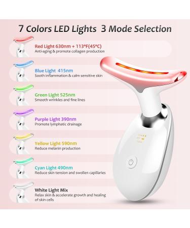 Multifunctional 7 Color Facial & Neck Massager - Daily Skin Care Tool for Radiant Skin | International Shipping - Buy Online on GoSupps.com