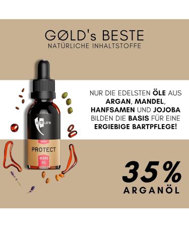 G ld's Bart l Men - 30ml Argan Oil Beard Oil | 6 Months Intensive Care for Soft Beards | Premium Beard Care Pack - Buy Online on GoSupps.com