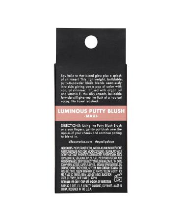 e.l.f. Luminous Putty Blush - Vegan & Cruelty-Free Creamy Blush with Shimmer Finish - Maui - Buy Online on GoSupps.com