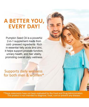 Pumpkin Seed Oil Capsules Cold Pressed Pure Virgin Pumpkin Seed Oil Softgels Essential Omega-3/6 Fatty Acids Phytosterols Vitamin E Supports Hair Health Prostate Function - 300 Softgels - Buy Online on GoSupps.com