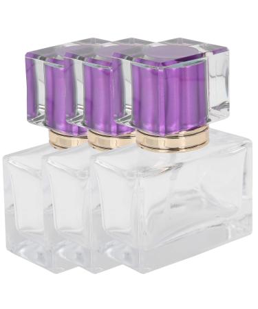 Perfume Dispenser Portable Square 3 Piece Refillable Perfume Bottle for Storing Perfumes/Essential Liquids/Liquids (Purple)