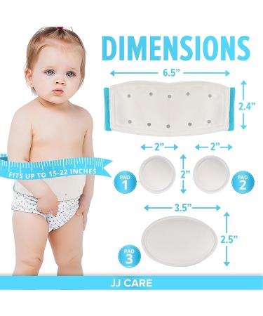JJ Care Umbilical Hernia Belt for Newborns | Breathable Baby Belly Button Band with Compression Pads | Fits 15-22 Inches Waist | fajeros para bebes recien nacidos - Buy Online on GoSupps.com