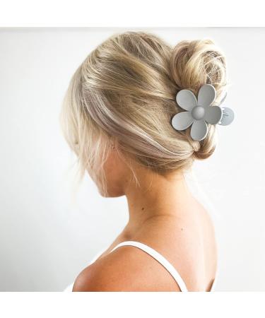 6PCS Flower Claw Clips Set - Cute Matte Hair Claws for Strong Hold - Hair Accessories for Women and Girls - White, Grey, Black, Khaki, Coffee - Buy Online on GoSupps.com