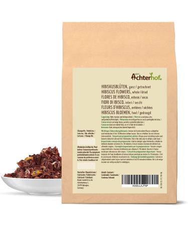 Dried Hibiscus Flowers 1000g - Edible Slightly Sour & Fruity Taste | Perfect for Tea Salads Desserts & More | Achterhof Quality - Buy Online on GoSupps.com
