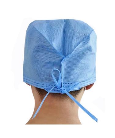 Blue Surgeon Caps Disposable Surgical Head Covers with Ties for Hospital Labs Working Hair Cap Unisize Disposable Hairnets 100