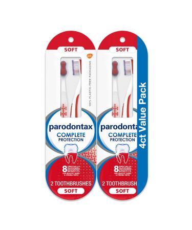 Parodontax Complete Protection Oral Care Soft Toothbrush for Healthy Gums and Strong Teeth - 4 count