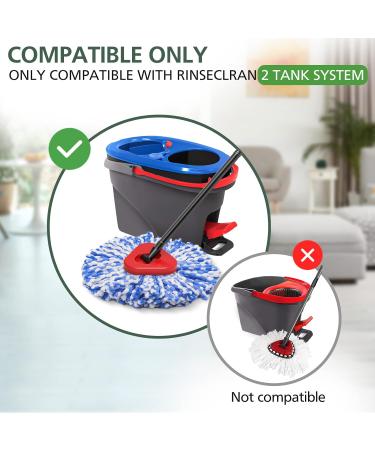 8 Pack RinseClean Spin Mop Replacement Heads for O-Cedar EasyWring - Microfiber Refills for 2-Tank System - Blue Triangle Cover Included - Buy Online on GoSupps.com