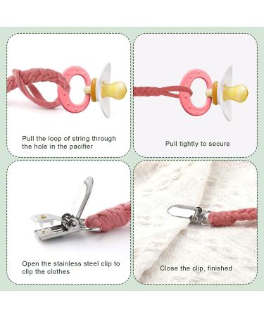 5pcs Handmade Braided Pacifier Holder Clips - Sturdy Soother Strap Leashes for Baby Boys and Girls (5 Colors) - Perfect Baby Shower or Birthday Gift - Buy Online on GoSupps.com
