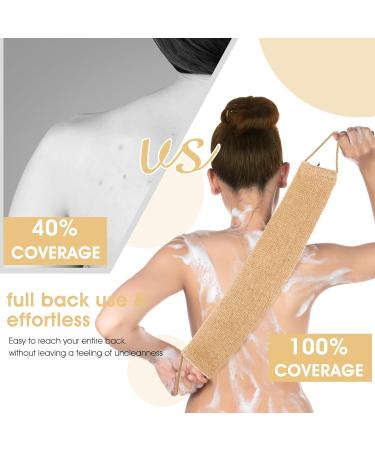 COMNICO 2pcs Exfoliating Body Scrubber Natural Hemp Back Scrubber Exfoliator Loofah Shower Bath Wash Deep Cleaning Glove and Strap Dead Skin Removal for Men Women - Buy Online on GoSupps.com