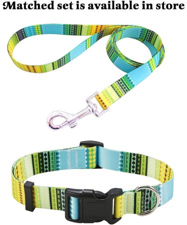 Mihqy Bohemian Dog Collar - Adjustable Soft & Comfortable for All Sizes - Floral Geometric Design (Yellow L: 38-63 cm) - Buy Online on GoSupps.com