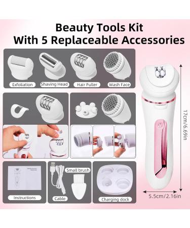 Journeyside 5-in-1 Wireless Epilator for Women | Long-Lasting Hair Removal Lady Shaver & Facial Spa Wet & Dry with LED Light - Buy Online on GoSupps.com
