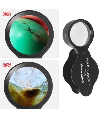 Mini Magnifying Glass 30X Folding Pocket Magnifier with Metal Protective Case Foldable Reading Magnifying Glass Portable Small Gift - Buy Online on GoSupps.com