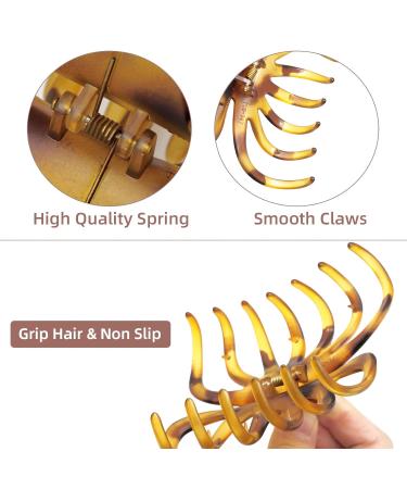 2 Pack 4.3 Inch Large Hair Claw Clips for Women Girls - Matte Nonslip Strong Hold Jaw Clamps (Black & Light Tortoiseshell) - Buy Online on GoSupps.com