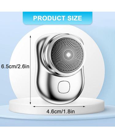 2023 Mini Electric Shaver for Men - Portable Rechargeable Shaver for Home, Car, Travel - Easy One-Button Operation (Silver) - Buy Online on GoSupps.com