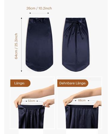 Lilysilk 100% Mulberry Silk Sleeping Hood for Curly Hair | 19 Momme Long Silk Cap - Dark Blue Night Hat for Women - Buy Online on GoSupps.com