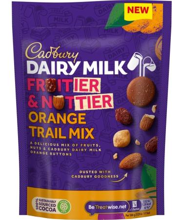 Cadbury Dairy Milk Frutier And Nuttier Orange Trail Mix 100g - Delicious Chocolate with Orange Flavored Nuts - Buy Online on GoSupps.com