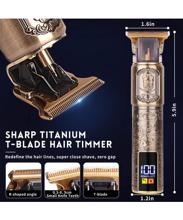 Ufree Pro Cordless Hair Clippers for Men - Zero Gapped T-Blade Trimmer for Beard, Liners & Edging - Professional Barber Grooming Kit - Bronze - Buy Online on GoSupps.com