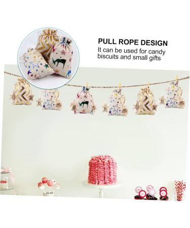 BCOATH 24pcs Candy Bag Refillable Advent Calendar Bags for Candy Christmas Sack Bag Candy Sacks Cloth - Buy Online on GoSupps.com