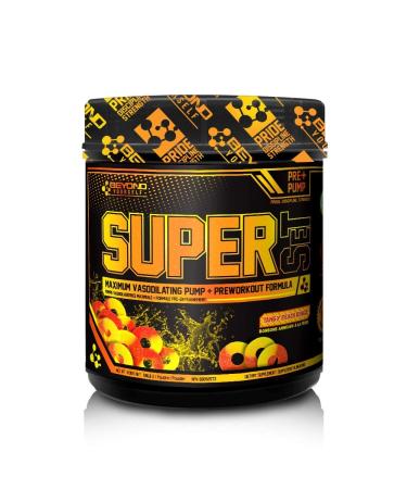 Beyond Yourself - SuperSET | Pre-Workout Formulated for Peak Performance & Insane Pumps | Dominate Savage Workouts with 300mg Caffeine 9g L-Citrulline + HICA Taurine & Agmatine | 40 Servings | Tangy Peach Ringz