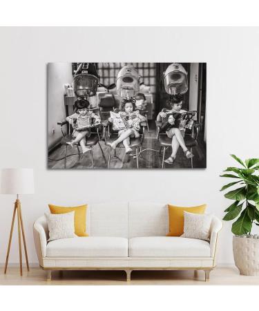 VIQUTRG Vintage Beauty Salon Art Poster - Barber Shop Aesthetic Canvas Print for Room Decor (08x12inch) - Unique Wall Art for Little Daughters - Buy Online on GoSupps.com