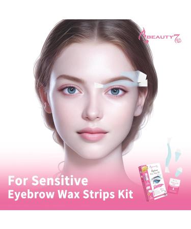  Beauty7 Beauty7 Set of 24 Pre-Cut Wax Strips for Eyebrows - With 4 Depilatory Wipes - Suitable for Sensitive Skin - Buy Online on GoSupps.com