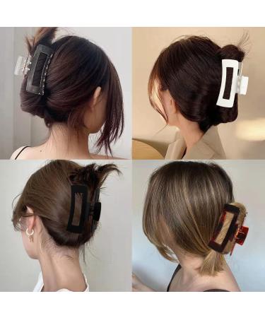 12 Pcs Large Hair Claw Clips - Non Slip Big Clips for Thick & Thin Hair - Rectangle & Square Jaw Clips for Women - Buy Online on GoSupps.com