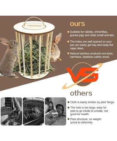 Upgraded Wooden Hay Feeder Rack for Rabbits ToyaJeco Less Wasted Small Animal Food Feeding Rack Standing Pet-self Feeding Food Manger Hay Holder for Guinea Pigs Bunny Chinchilla Hamster - Buy Online on GoSupps.com