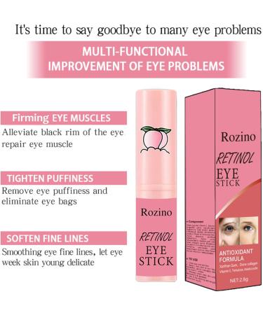 2 Pack Retinol Eye Stick with Vitamin C Anti-Wrinkle Retinol Cream Anti-Aging Retinol Moisturizing Balm for Dark Circles Under Eyes Fine Lines Puffiness - Buy Online on GoSupps.com