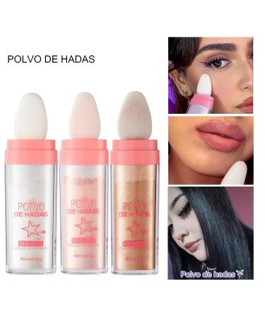 3Pcs Fairy Powder 3D High-Gloss Glitter Loose Powder Blusher Set - For Eyes, Face, Body Makeup - 3 Colors - Buy Online on GoSupps.com