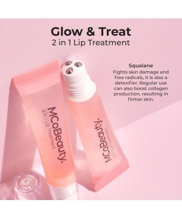 MCoBeauty - Glow and Treat 2-in-1 Lip Treatment - Birthday Cake Scent - Moisturising Lip Oil with Squalane and Roller Ball Applicator - Glossy Shine Finish - Stocking Stuffers for Teen Girls - 10ml Birthday Edition - Buy Online on GoSupps.com