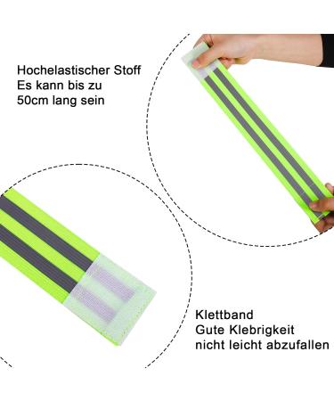 Partideal 8-Piece Reflective Ligaments Stripes Pants Clip - Elastic Reflector Straps for Cycling & Jogging - Green & Black - Buy Online on GoSupps.com