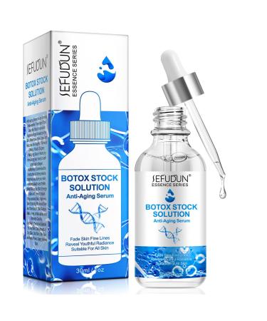 Botox Stock Solution Facial Serum Face Serum with Vitamin C and Collagen Boost Skin Collagen Reduces Fine Lines Wrinkles and Plumps Skin Anti-Aging Essence.(1 Bottle) 1 Fl Oz (Pack of 1)