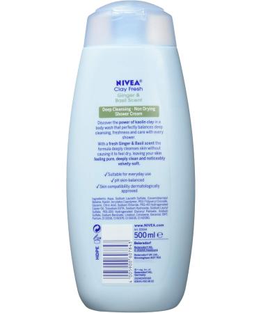 NIVEA - Clay Fresh Body Wash Ginger & Basil Shower Gel with Clay of Natural Origin - 500ml - Buy Online on GoSupps.com