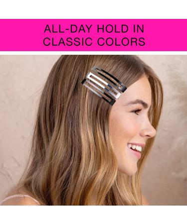 Scunci by Conair No-Slip Grip Open Center Barrettes - 6 Pack Assorted Neutral Metallic Colors - Buy Online on GoSupps.com