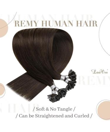 LAAVOO Real Hair Extensions - 60cm Brown U Tips with Keratin Bonding | Pre-Bonded #4 - 1g/s 50g 50 Strands 35cm U Tip Extensions - Buy Online on GoSupps.com