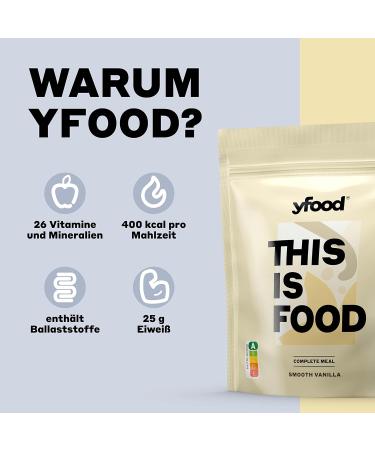 Yfood Powder Smooth Vanilla - Delicious Meal Replacement | 25g Protein 26 Vitamins & Minerals | 17 Meals in 1.5kg Bag - Buy Online on GoSupps.com