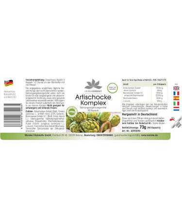 Artichoke Capsules with Stinging Nettle & Juniper Berry - Vegan - 90 Capsules | HERBADIREKT - Buy Online on GoSupps.com