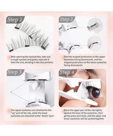 LFCFBH 2 Pairs No Glue Magnetic Eyelashes without Eyeliner Reusable Magnetic Eyelashes Natural Look with Applicator - Buy Online on GoSupps.com