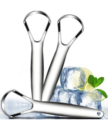 Tongue scraper 3 pieces tongue cleaner medical stainless steel tongue cleaner against bad breath in seconds 100 % BPA-free tongue scraper oral