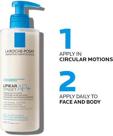 La Roche-Posay Body Wash Lipikar Syndet AP+ Anti-Itch Body Wash For Eczema-prone Skin with Shea Butter & Niacinamide Fragrance Free Suitable for Sensitive Skin 400ml 400mL Pack of 1 - Buy Online on GoSupps.com