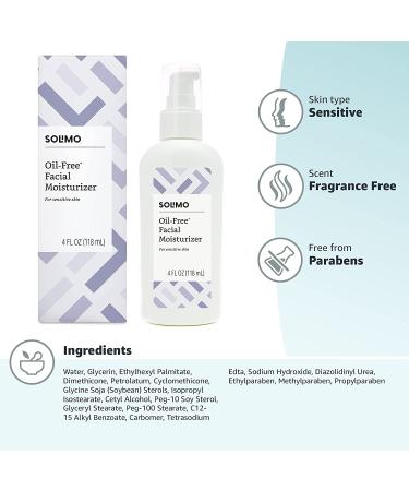 Solimo Oil-free Facial Moisturizer for Sensitive Skin - 4 Fl Oz (Pack of 1) - Amazon Brand - Buy Online on GoSupps.com