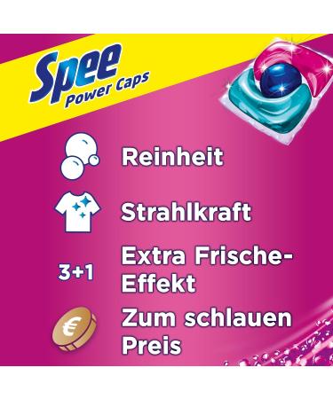 Spee Power Caps Color 3+1 - 120 Wash Loads of Pure Radiant & Hygienic Freshness for Colored Laundry | 60 Pieces (2 Pack) - International Shipping - Buy Online on GoSupps.com